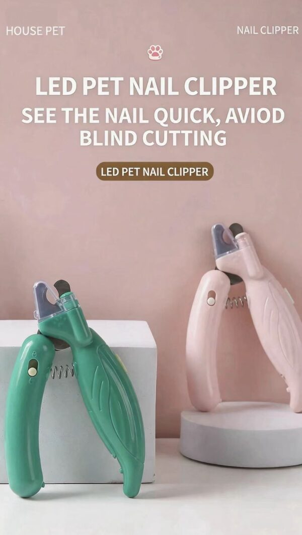 Cat nail clipper, dog nail trimmer with blood line indicator, illuminated pet nail cutter for beginners and pets
