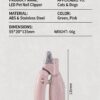 Cat nail clipper, dog nail trimmer with blood line indicator, illuminated pet nail cutter for beginners and pets