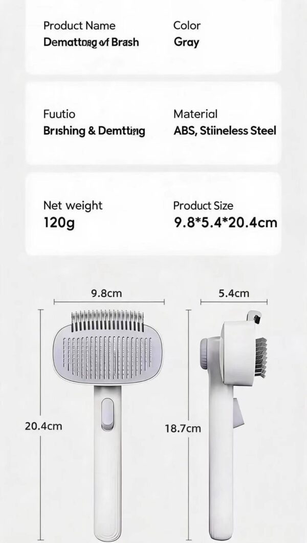Cat Comb - Cat Hair Comb with Knot-Removal Function for Long and Short Hair Cats' Hair Clippers for Dogs - Hair Brush for Pets - Special Anti-Fur-Float Device with Buttons