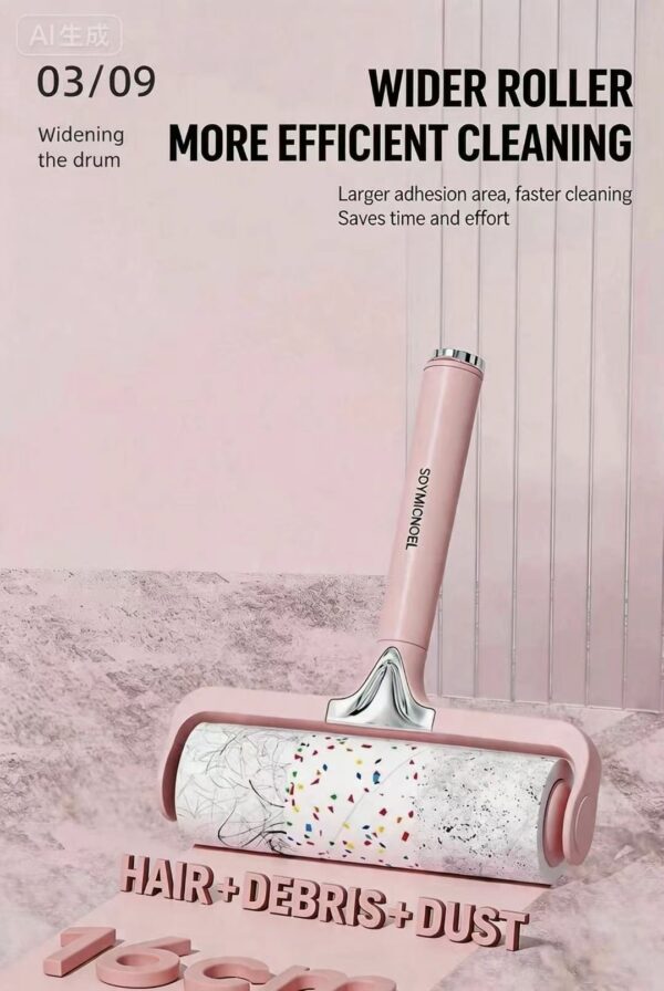 Pet hair remover roller brush for bed, home use, clothes, and cat hair—great for removing pet hair, ideal for toilet paper rolls and sticky paper