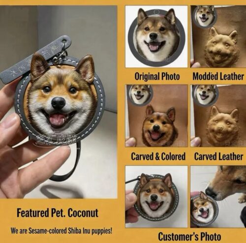 Leather embossed memorial for pets