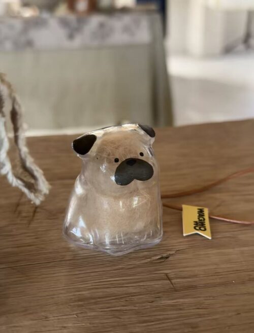 Custom Pet Hair Keepsake Car Hanging Bag Ornament with Dog Shape Design, Personalized Gift for Pet Lovers